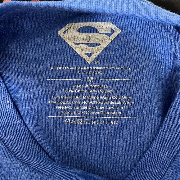 Superman Blue Graphic Tee Shirt Size M - Picture 4 of 4